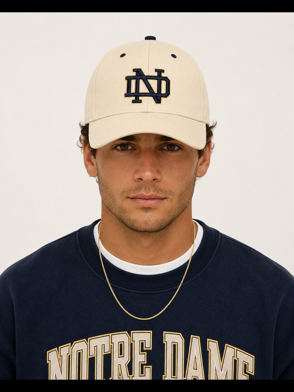 Vintage Notre Dame Fighting Irish Twins Enterprise Fitted Hat 7 3/8 NCAA Cap